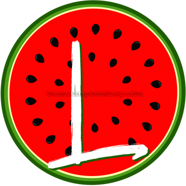 Personalized Watermelon Sign Initial Monogram Decoe-4086-Dh-Custom 18 Wood Round